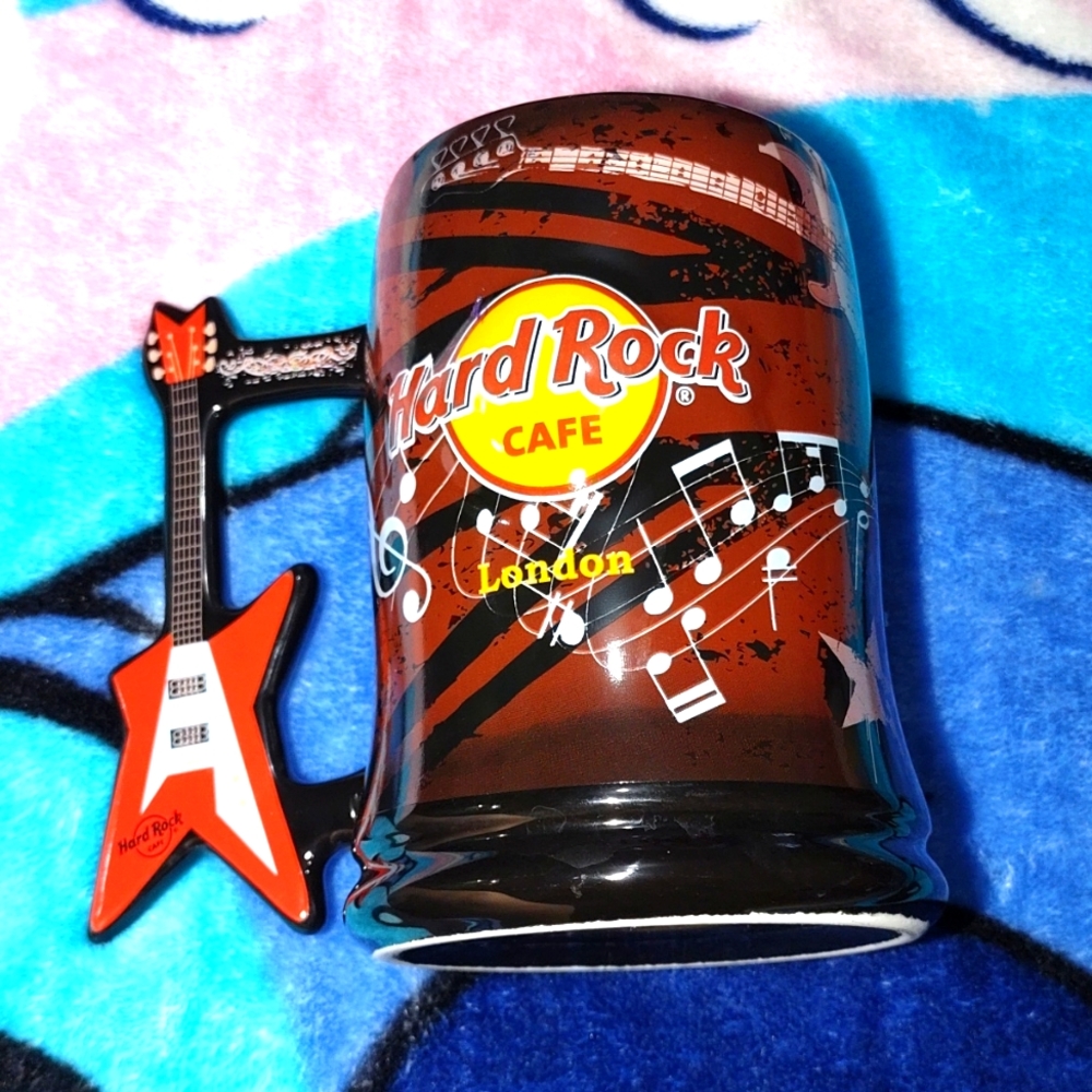 Hard Rock Cafe London Guitar Handle Coffee Mug Cup Stein 14 oz